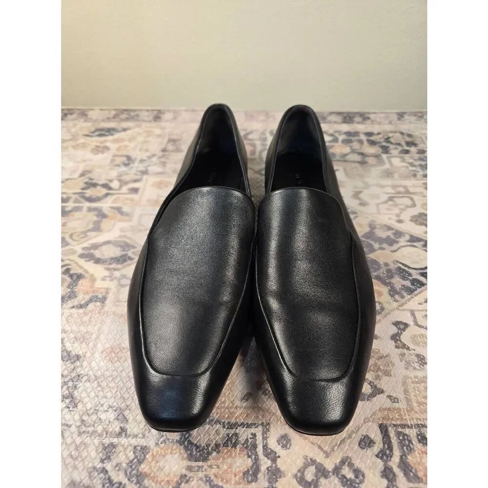 Vince Cesta Ballet Flat Shoes Women's 8.5 M Black Leather Loafers Minimalist